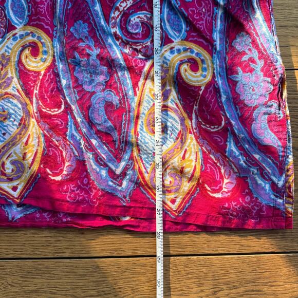 Boho Embroidered Tank Tunic SZ 42 Paisley Hippie Cotton Casual Sleeveless - Picture 10 of 10